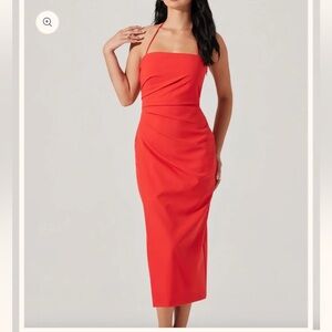 Astr Vibrant Strapless Dress